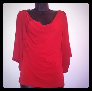 Swoop neck red top